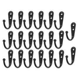 Antique Wall Hanging Hooks, Set of 20, Wall Hanging, High Load Capacity, Stylish, Keys, Coat, Hat, Clothes Hanging, Entryway, Bathroom, Sleeping, Kitchen, Hanging Storage, Screws Included, Black