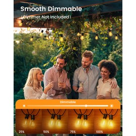 120FT S14 Commercial LED String Lights - 30+2 Shatterproof Bulbs, ETL Listed Heavy Duty Waterproof & Dimmable, Patio Lights for Large Backyard, Market, Event Lighting