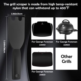 Grill Scraper for George Foreman Indoor Grills and Other Indoor Grills with Grooves,Heat-Resistant Grill Spatula with Ergonomic Handle