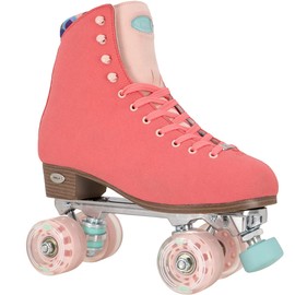 VNLA Parfait Women’s Roller Skates | Trendy, Comfortable & Perfect for Wide Feet | High-Top Quad Skates - Coral - Ladies 9