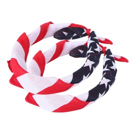 BESPORTBLE 2pcs Stylish Flag Print Neckerchief Bandanas Versatile Headbands for Women DIY Hair Tie Neck Scarf for Travel Outdoor Sports and Fashion Styling