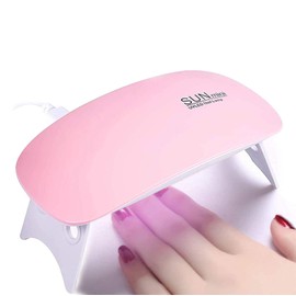 Mini Nail Lamp Usb UV/LED Nail Dryer Gel Nail Polish Poly Nail Gel 60s/120s Art Tool Pink Color SUN Mini Nail Dryer 6W UV Gel Polish Curing LED Lamp Portable Manicure Tool (PINK)