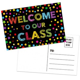 Fsaoor 30PCS Welcome to Our Class Postcard Confetti Back to School Postcards for Kids Students from Teacher Welcome to Preschool Kindergarten Gifts for Back to School Classroom Teacher Supplies