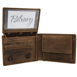 Greenburry Vintage Men's Leather Wallet BV-1705-Skull-25 Brown, brown, Vintage