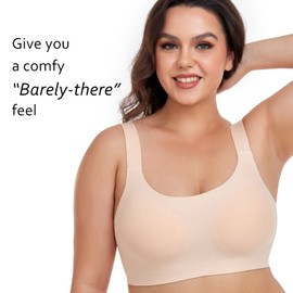 Gailife Womens Wireless Bras Push Up Bras for Women No Underwire Seamless Full Coverage Supportive T Shirt Everyday Bras -S,ND Beige