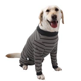 TQFlow Dog Recovery Suit, Pet Surgery Suits for Female Male, Striped Recovery Shirt Dog Abdominal Wounds Bandages, E-Collar & Cone Alternative, Neuter Stop Licking Onesie Body Suits