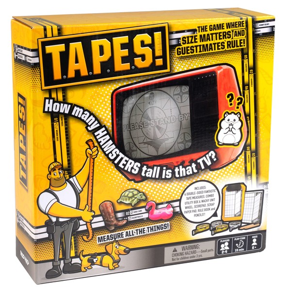 Tapes! - The Game of Wacky Measurements - How Many Hampsters Tall is That? Great for Parties and Game Night for Kids and Family - 2-4 Players, Ages 6+