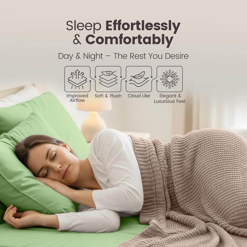 Utopia Bedding Fitted Sheet Single, Sage - Deep Pocket 14