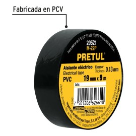 Cinta De Aislar 9m X 19 Mm Pretul 20521 Paquete Con 6 Piezas