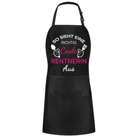 Pensioner Gift Woman Apron Kitchen Apron Retirement Gift Woman Barbecue Apron Cooking Apron Retirement Retirement Gift for Women Retirement Apron Looks Like A Really Cool Retireee, black