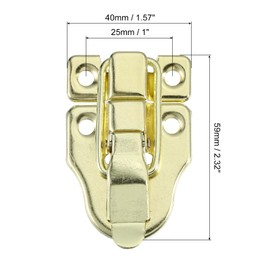 sourcing map 2Pcs Duck-Billed Toggle Hasp Latch, Metal Box Toggle Latch Chest Latch with Mounting Screws for Jewelry Box Wooden Case Decorative, Gold