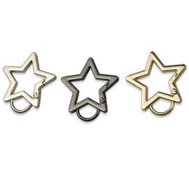 Silver Star Shaped Stainless Steel Keychain Clip Carabiner Snap Hook Holder Star Carabiner Hook Clip Key Holder Clip for Keys and Wallet with Key Chain Rings，Accessory and Keychain