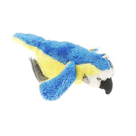 Cute Soft Cuddly Fluffy Plush Fabric Animal Pet Farm Safari Wildlife Women Men Car Handbag Bag Backpack Purse Charm keyring Key Chain Rings (Blue Macaw)