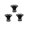 LinJianTing 3PCS Split Buckle Black Plastic, Split Latch 1 Three