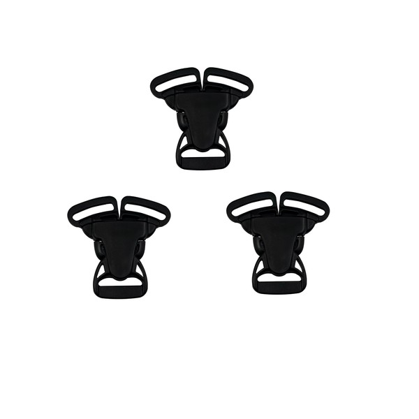 LinJianTing 3PCS Split Buckle Black Plastic, Split Latch 1 Three