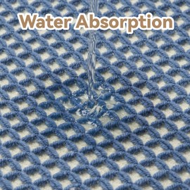 SIXHOME Waffle Bath Mat Non Slip anti Mould Mat for Bathroom Absorbent Bathroom Mats Washable Blue-White 40 * 60cm