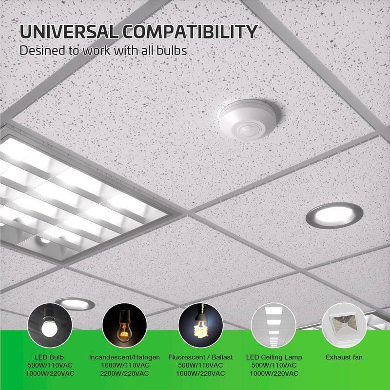 RAYZEEK Ceiling Mount Motion Sensor Light Switch, 360° Occupancy Sensor,