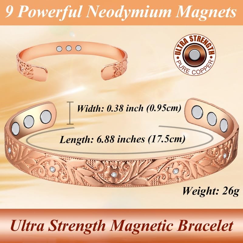 Cigmag 9X Lymphatic Drainage Copper Magnetic Bracelet for Women 99%
