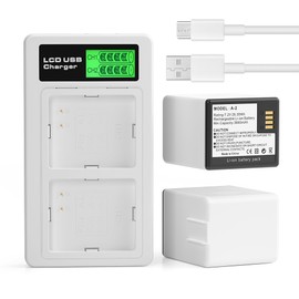 Topwowe 2-Pack A-2 Batteries 3660mAh Compatible with Arlo Go Camera VMA4410, with Dual Battery Charging Station and Charging Cable