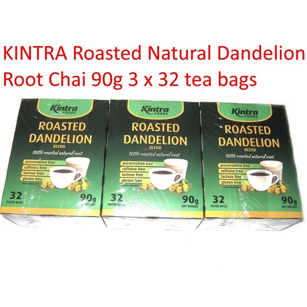 3 x 32 bags KINTRA Roasted Natural Dandelion Root Chai ( 96 Filter bags / 270g )