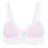 Satini Sissy Frilly Lace Fitted Sheer Bralette (Baby Pink -