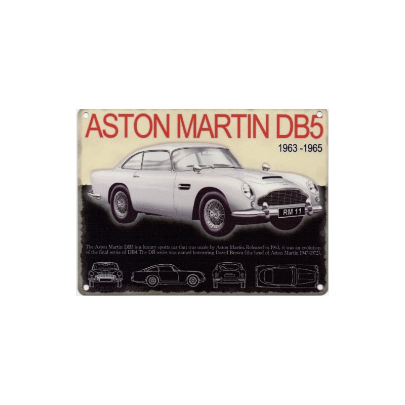 ASTON MARTIN DB5 CLASSIC CAR MINI METAL SIGN 8" X