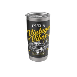 Apopka FL USA Vintage Vibes Classic Car Distressed Design Stainless Steel Insulated Tumbler