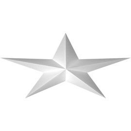 Ekena Millwork ROSC080X040AUSUF 8" W x 4" H x 5/8" P Jumbo Austin Star Rosette, White