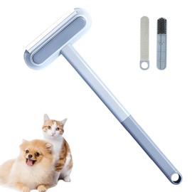 1Pc Pet Hair Remover, Reusable Yopoll Multifunctional Hair Removal Brush, Adjustable Pet Removal Brush for Carpet Clothes Couch Glass Cars(Blue)