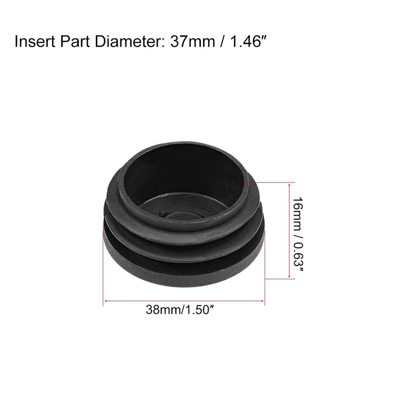 sourcing map Plastic Plug End Caps 38mm Round Furniture Table