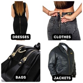 16 inch Metal Zipper Black 16” Gold Brass Metal Heavy Duty Zippers Separating Sewing Zipper Craft Zippers