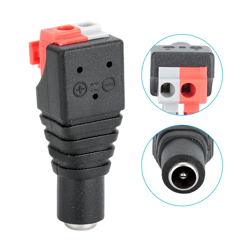 20Pcs Gold Plated Needle DC Power Connector Female Plug Pressure