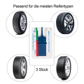 T TAKONE Tread Depth Gauge for Tyres, 3 Pieces 0-20 mm Plastic Tyre Tread Depth Gauge, Depth Gauge for Car, Motorcycle, Van, SUV, Truck, Wheel (Blue)