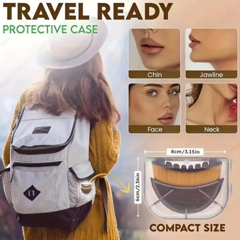 Cepillo facial hipoalergénico de drenaje linfático, con mango ergonómico