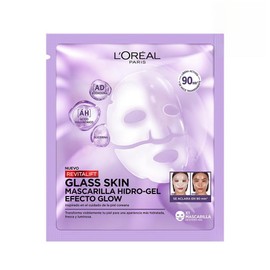 L'Oréal Paris Revitalift Ácido Hialurónico, Glass Skin Mascarilla de Hidrogel con Centella Asiática, Efecto glow en 90 Minutos, Hidratación Profunda y luminosidad, Todo Tipo de Piel, 1 pza.