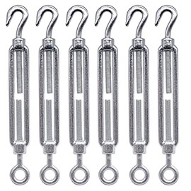 Marcopol Turnbuckle Wire Tensioner M8 Adjustable Turnbuckles Hook and Eye Rope Tensioner (Pack of 6, M8)