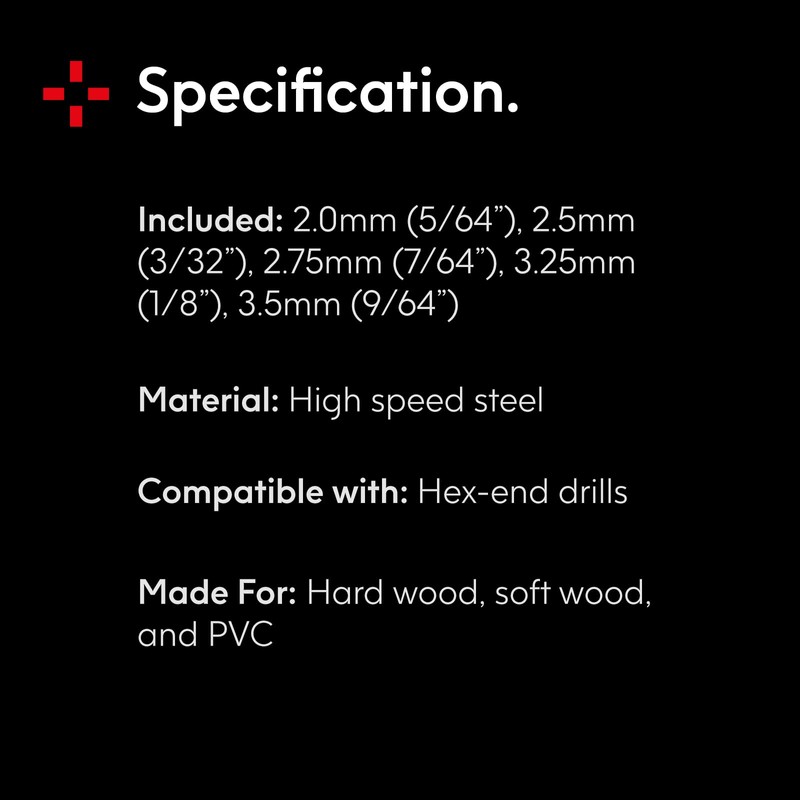 DART 1/4" Hex Quick Change Countersink Drill Bit Set -