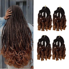 Spanish Curly Braids Hair 6 Pack Loose Wavy Spiral Curly French Crochet Hair Braid Synthetic Hair Extensions Pre Stretched Bouncy Braiding 24 Inch (C16)