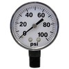 Pressure Gauge, 0 to 100 psi, 2In, 1/4In
