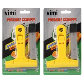 Razor Blade Scraper,Paint Scraper Glass Scraper Tool with 20 Extra Replacement Metal Blades Window scraper for Remover Tool Remove Surface Stains,Paint,Automotive Glass Film 4 inch-2 Handle