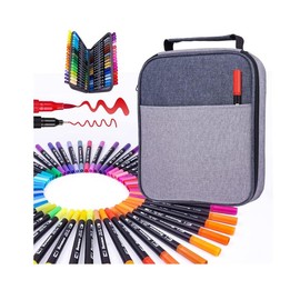 Dual Tip Brush & Fine Point Markers Set for Adults and Kids Coloring Books - Versatile Art Supplies for Drawing, Journaling, and Creative Projects - Pack Variation: 120 colors with Bag