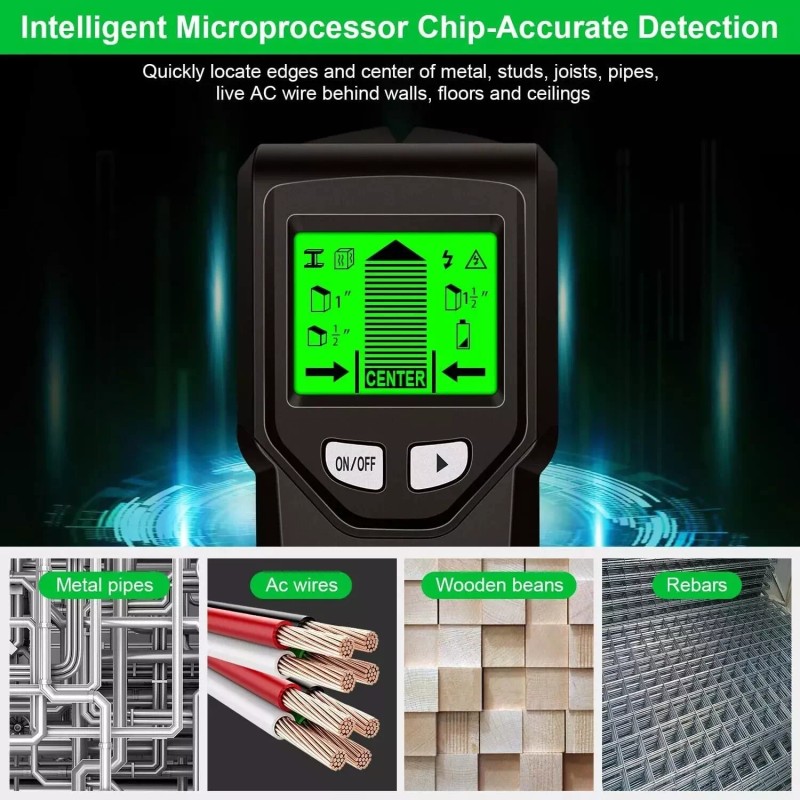 JAXWQ Stud Finder, 5 in 1 Multi-Function Wall Stud Sensor