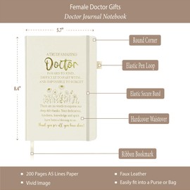 Doctor Appreciation Gift, Doctor Journal 200 Pages Notebook A5 Lined with Pen, Best Doctor Ever Keychain, Female Doctor Gift, Dr Gifts for Women, Gifts for Doctor Woman Birthday Christmas Going Away