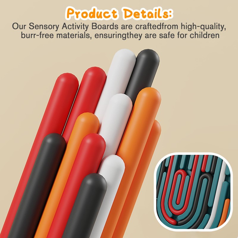 Sensory Activity Board, 2 Pcs Double Side Silicone Sensory Mats