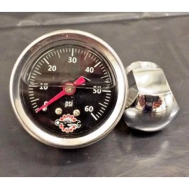 wcc Chrome Rocker Box Shaft End Oil Pressure Gauge Harley Ironhead Shovelhead black