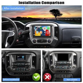 2G+64G Android Car Stereo Radio for Chevy Silverado GMC Sierra 2014-2018 Wireless CarPlay Android Auto 10.1” HD Touch Screen Bluetooth GPS Navigation Mirror Link WiFi FM/RDS SWC AHD Backup Camera Mic