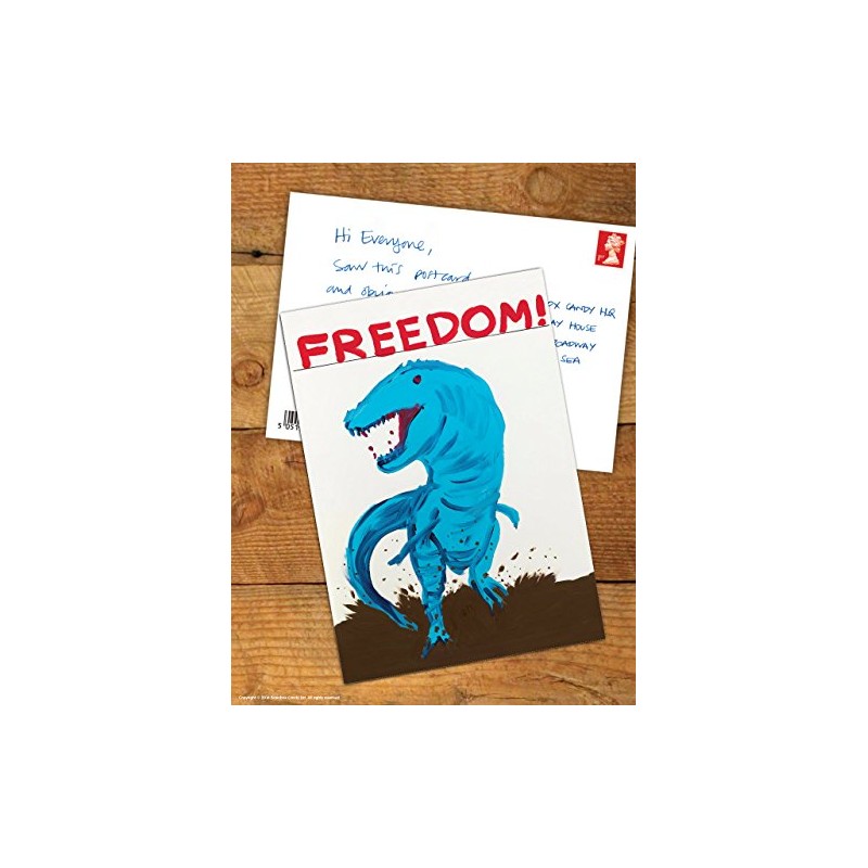 Funny Humorous 'David Shrigley Freedom' Novelty Postcard