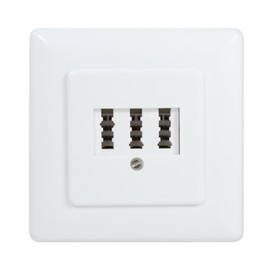 BIGtec TAE NFF Flush-Mounted Phone Socket 3 x 6-Pin Signal White
