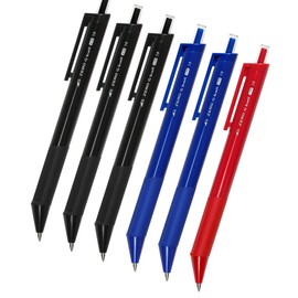 Zero G ball Standard Ballpoint Pen,1.0 mm, 3 color Ink(black,blue,red),mix Body, 6 pens per Pack