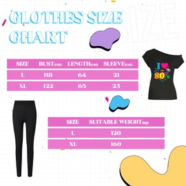 Mprocen 80s Outfit Women Costume Accessories Set, 90s Top T Shirts Hippie Costume 60s 70s Party Favors Decor for Groovy Girls